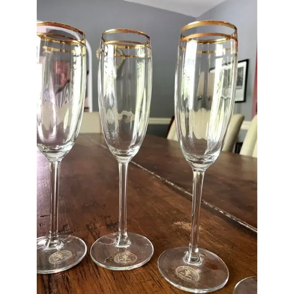 Vintage i Preziosi by C.F. Design Italian 24% Lead Crystal Champagne Flutes Set